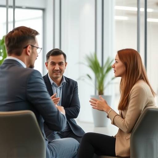 Una sessione di coaching in un ambiente professionale moderno